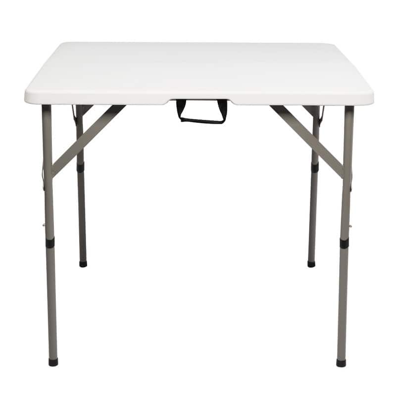 Outdoor 34 in.D x 29 in.H Portable Plastic Camping Table,White - White