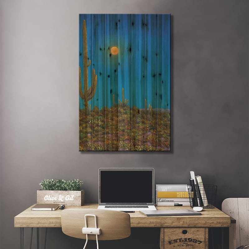 Moonlight Serenade Print On Wood by Johnathan Harris - Multi-Color