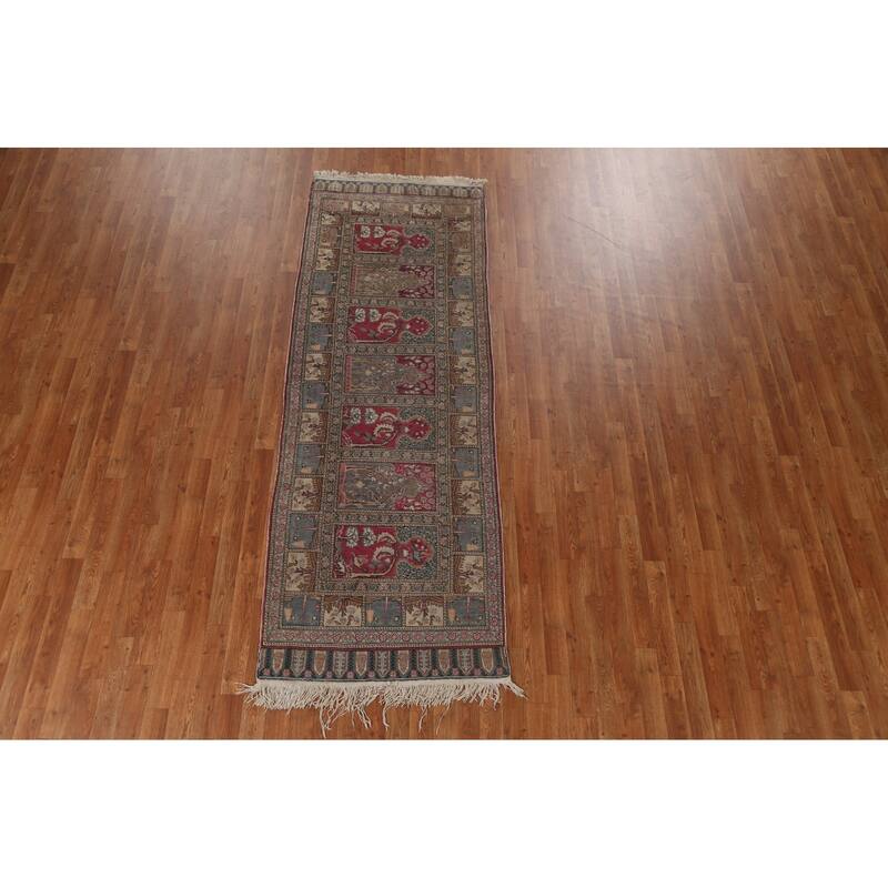 Vintage Anatolian Turkish Oriental Runner Rug Hand-knotted Wool Carpet - 3'0" x 8'8"