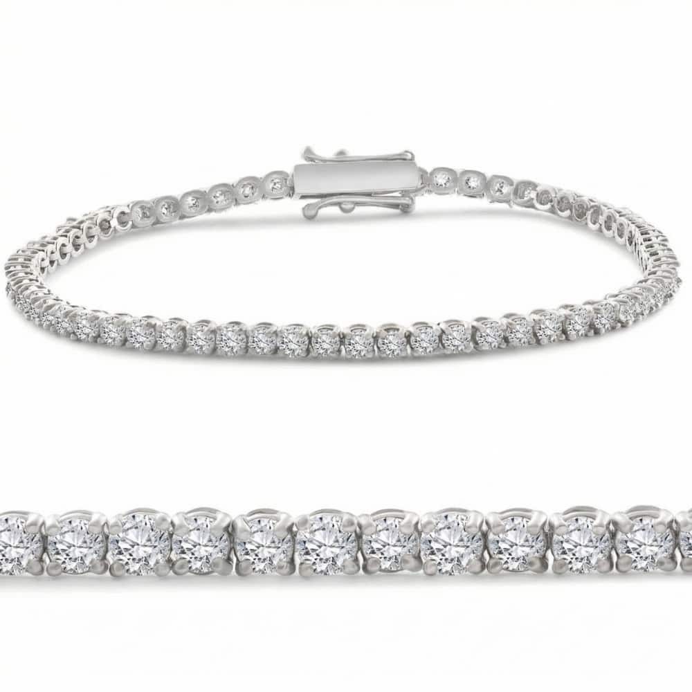 Bliss Diamond 4 Ct Diamond Tennis Bracelet White, Yellow, or Rose Gold Lab Grown 7"
