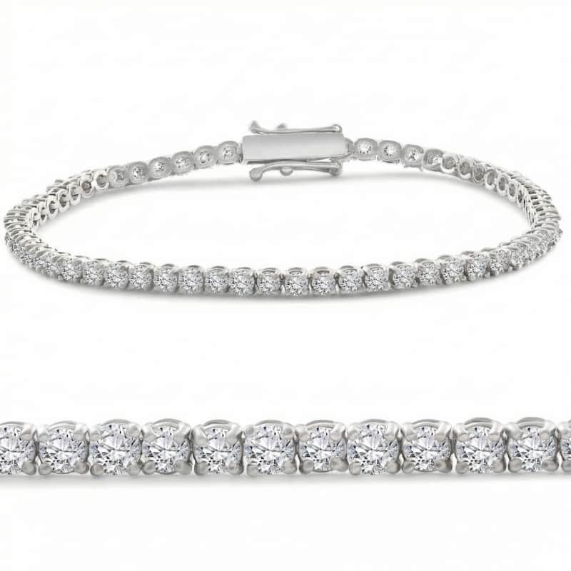 Bliss Diamond 4 Ct Diamond Tennis Bracelet White, Yellow, or Rose Gold Lab Grown 7"