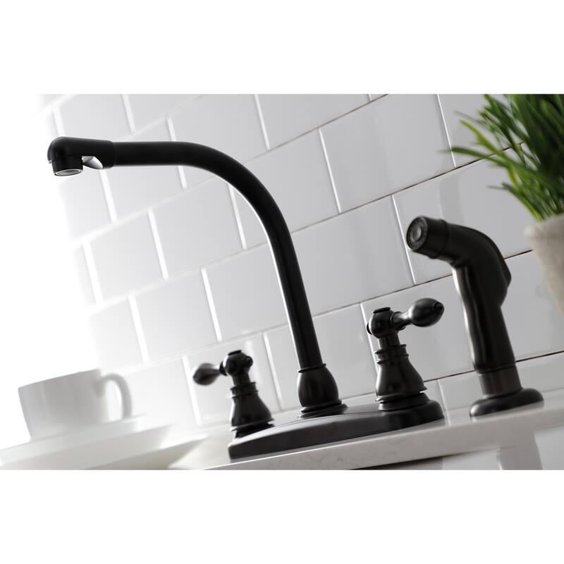 Kingston Brass American Classic 8 in. Centerset Kitchen Faucet with Side Sprayer