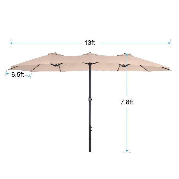 Shop Black Friday Deals On Phi Villa 13ft Outdoor Market Umbrella Double Sided Twin Large Patio Umbrella With Crank Navy Blue Red Beige Overstock 31058345
