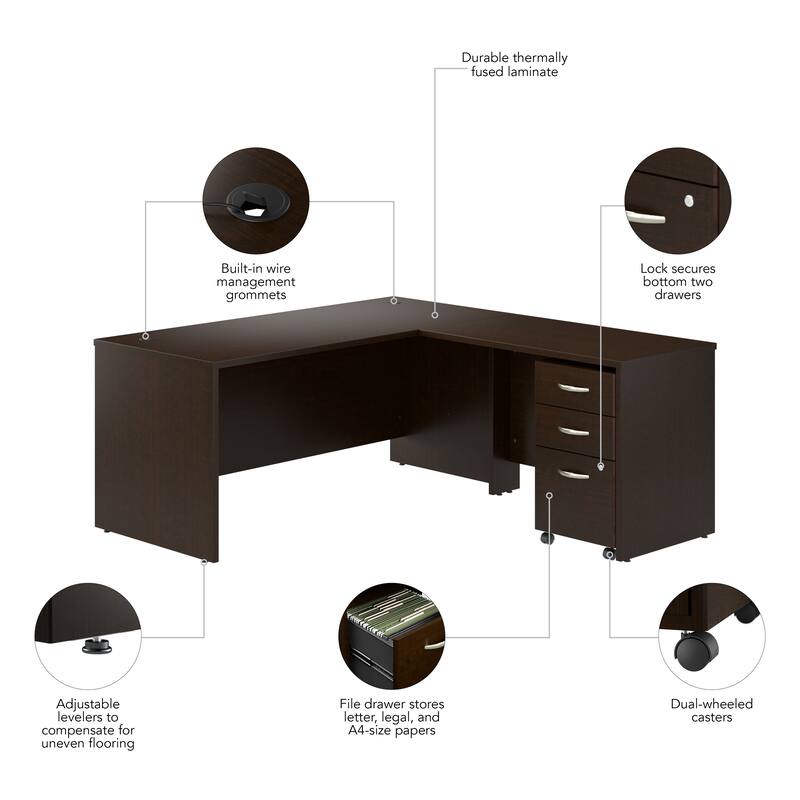 Series C 66W L Shaped Desk with Drawers by Bush Business Furniture