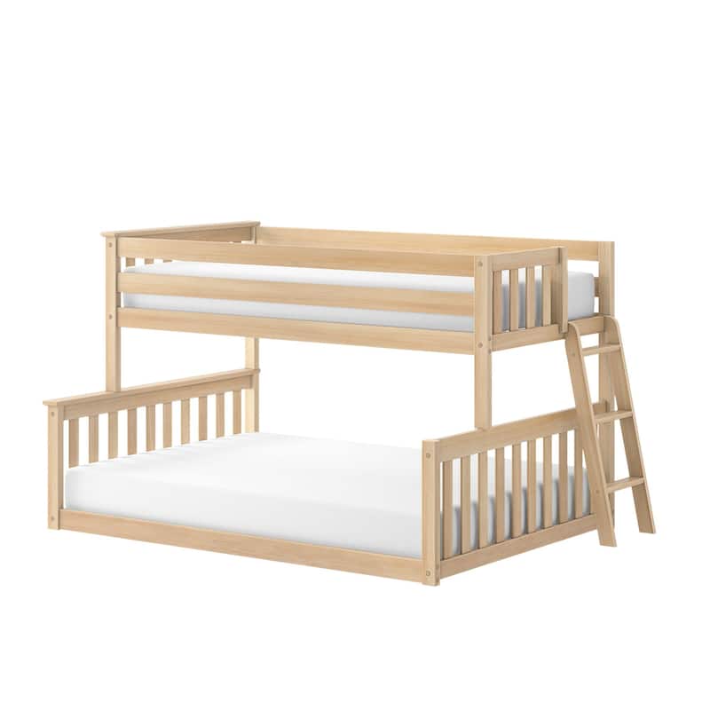 Max and Lily Twin over Full Low Bunk with Angled Ladder on End
