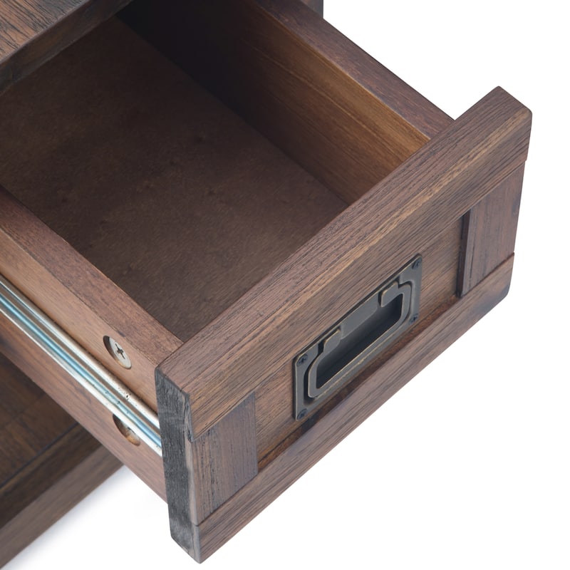 WYNDENHALL Garret SOLID ACACIA WOOD 14 inch Wide Rectangle Rustic Narrow Side Table - 14" W x 24" D x 20" H