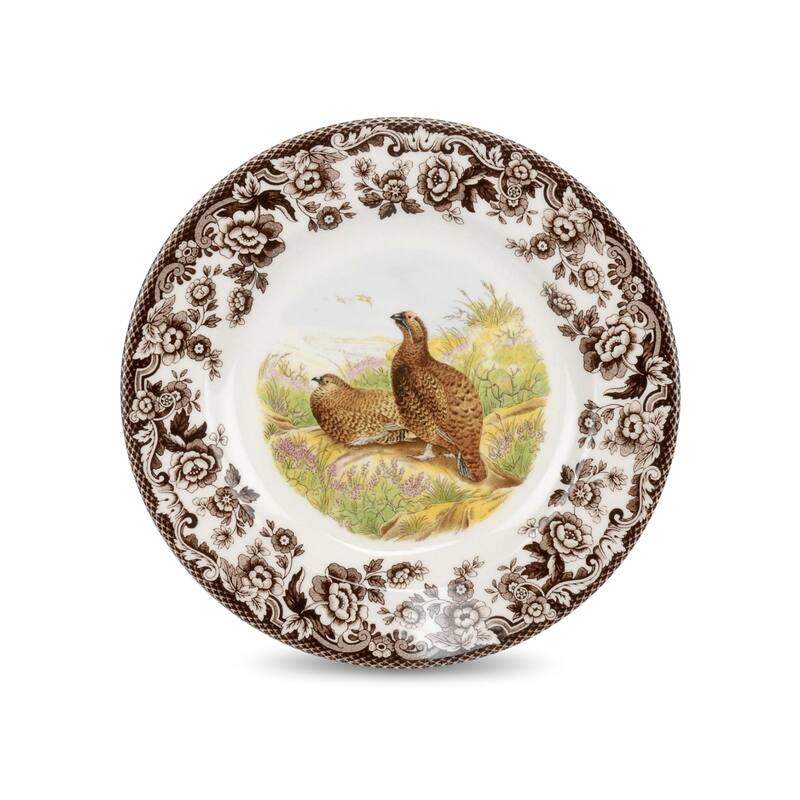 Spode Woodland Dinner Plate Birds Motif - 10.5 - Red Grouse