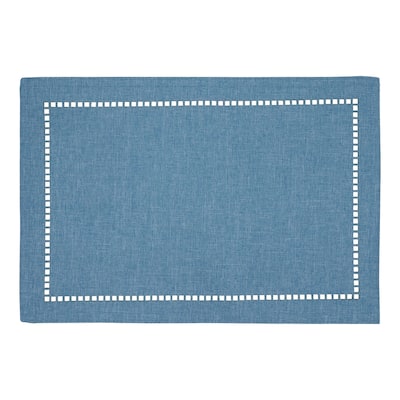 Table Placemats With Laser-Cut Hemstitch Design (Set of 4)