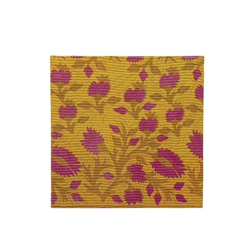 Cotton Bengali Rali Quilt Fabric Wall Art - Multi - 24.0"L x 24.0"W x 1.6"H