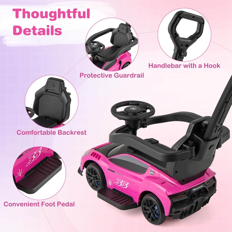 Costway 3-in-1 Ride on Push Car Maserati Licensed Foot to Floor Kids - See Details