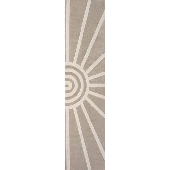 JONATHAN Y Alcina MidCentury Scandinavian Abstract Sun Two-Tone High-Low Area Rug - 2 X 8 - Beige/Cream