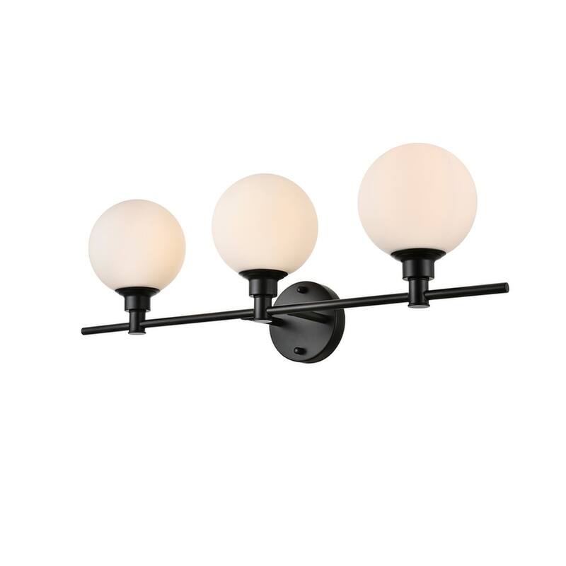 Corda 1 Light Black and Frosted White Bath Sconce