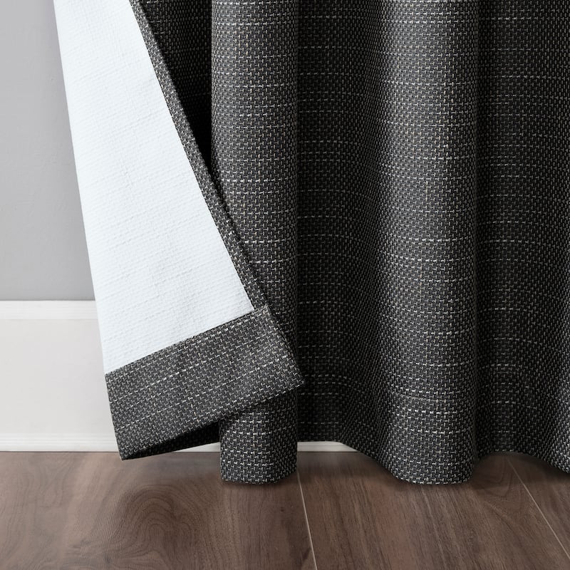 Sun Zero Kline Burlap Weave Thermal Extreme Total Blackout Grommet Curtain Panel, Single Panel