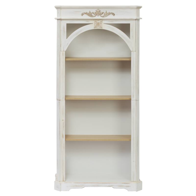 65" Tall Antique 4-Tier Bookshelf, Floor Standing Bookcase, Retro Freestanding Display Bookcase for Living Room, Home Office