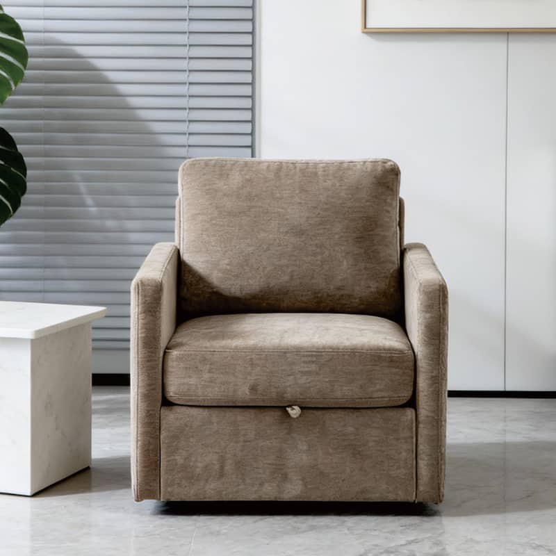 29.5"W Swivel Armchair with Hidden Storage,Club Chair Single Sofa with Pillow