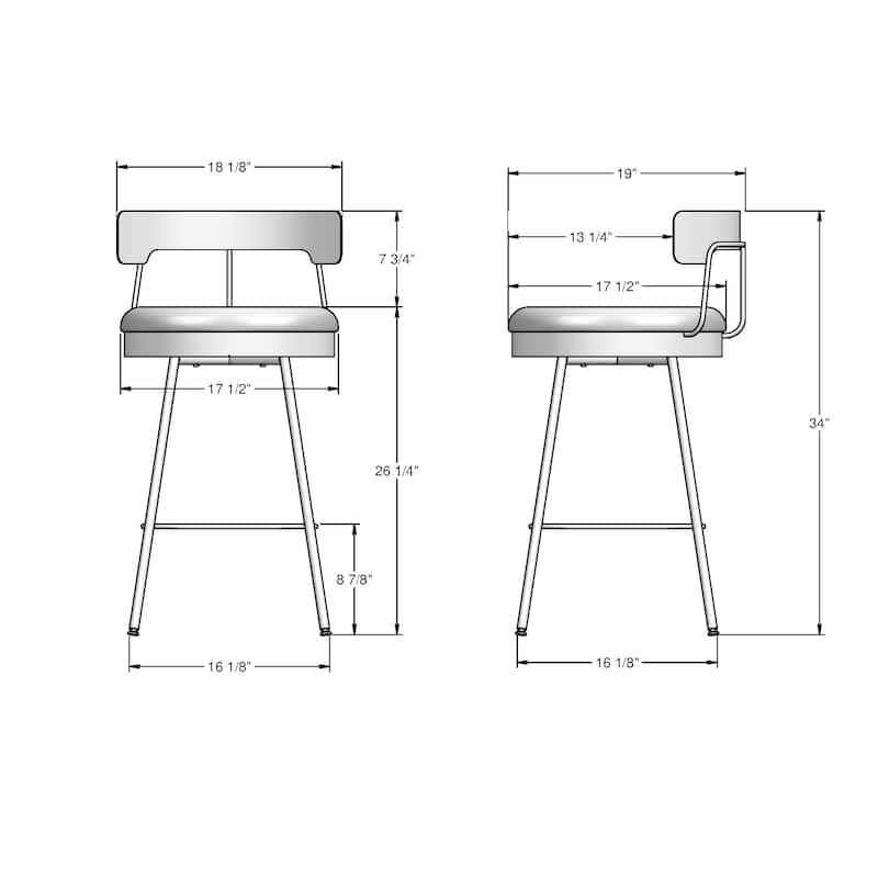 Amisco Monza Swivel Counter and Bar Stool