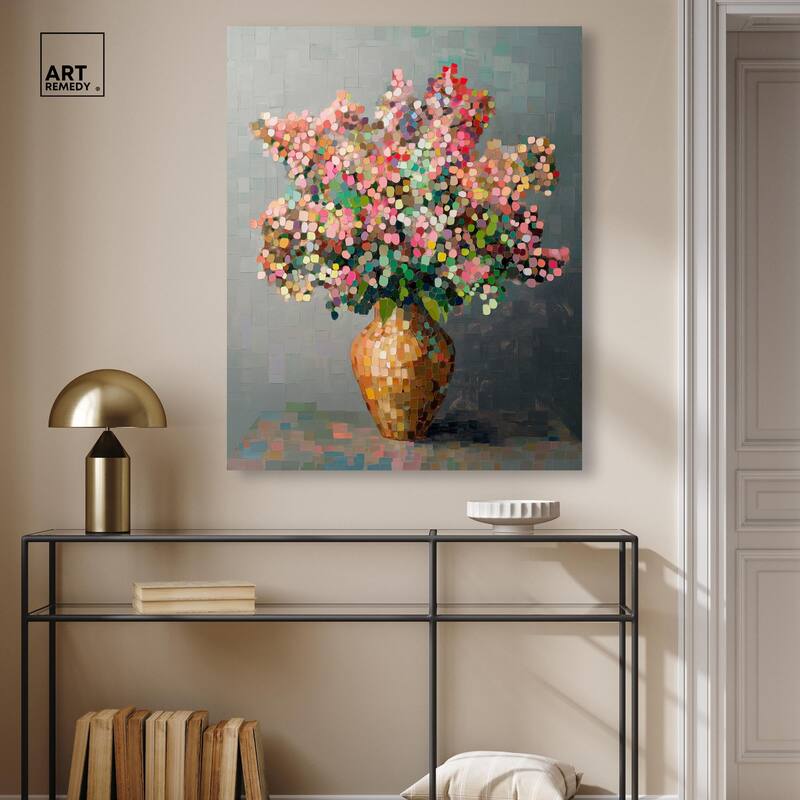 Pixel Bloom II Canvas by Art Remedy, Gallery Wrapped