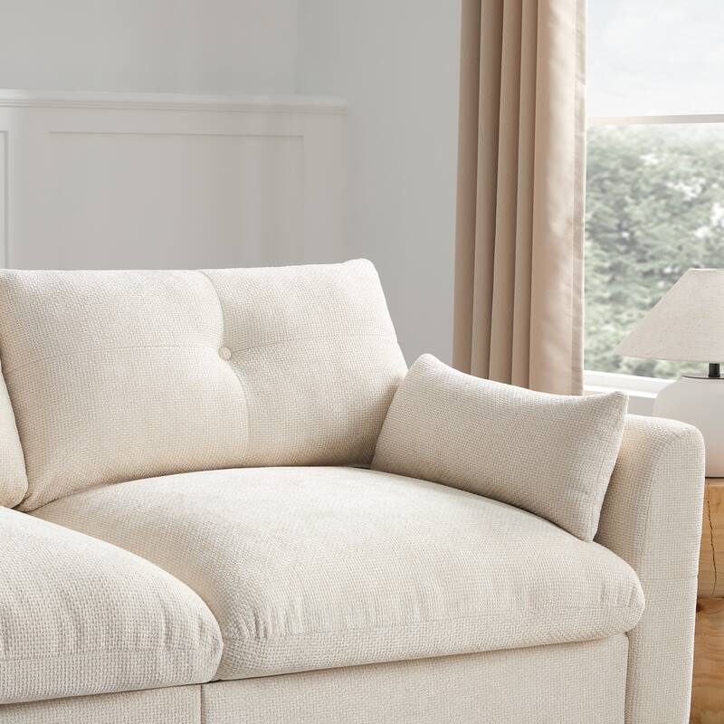 U Shaped Modular Sectional Sofa w/Ottoman, Console, Cup Holder, USB