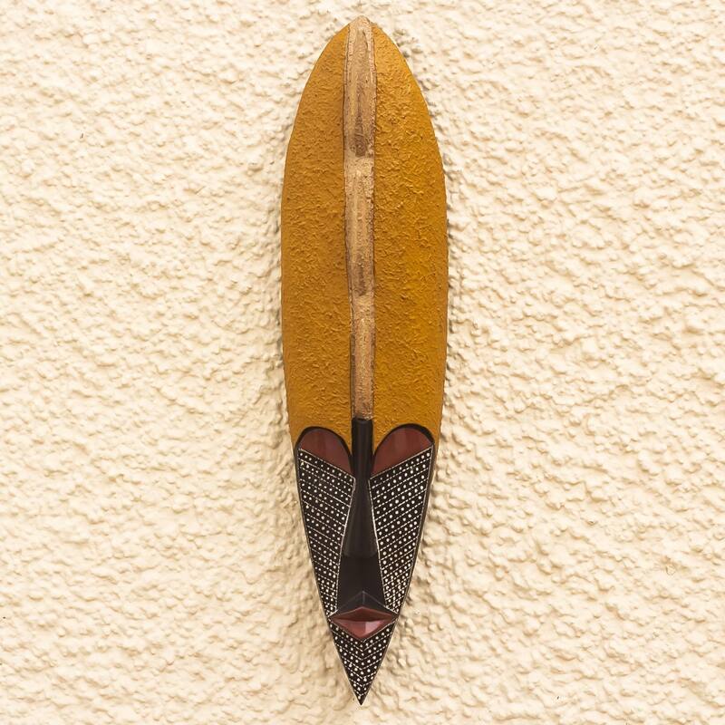 Novica Handmade Peace Promoter African Wood Mask