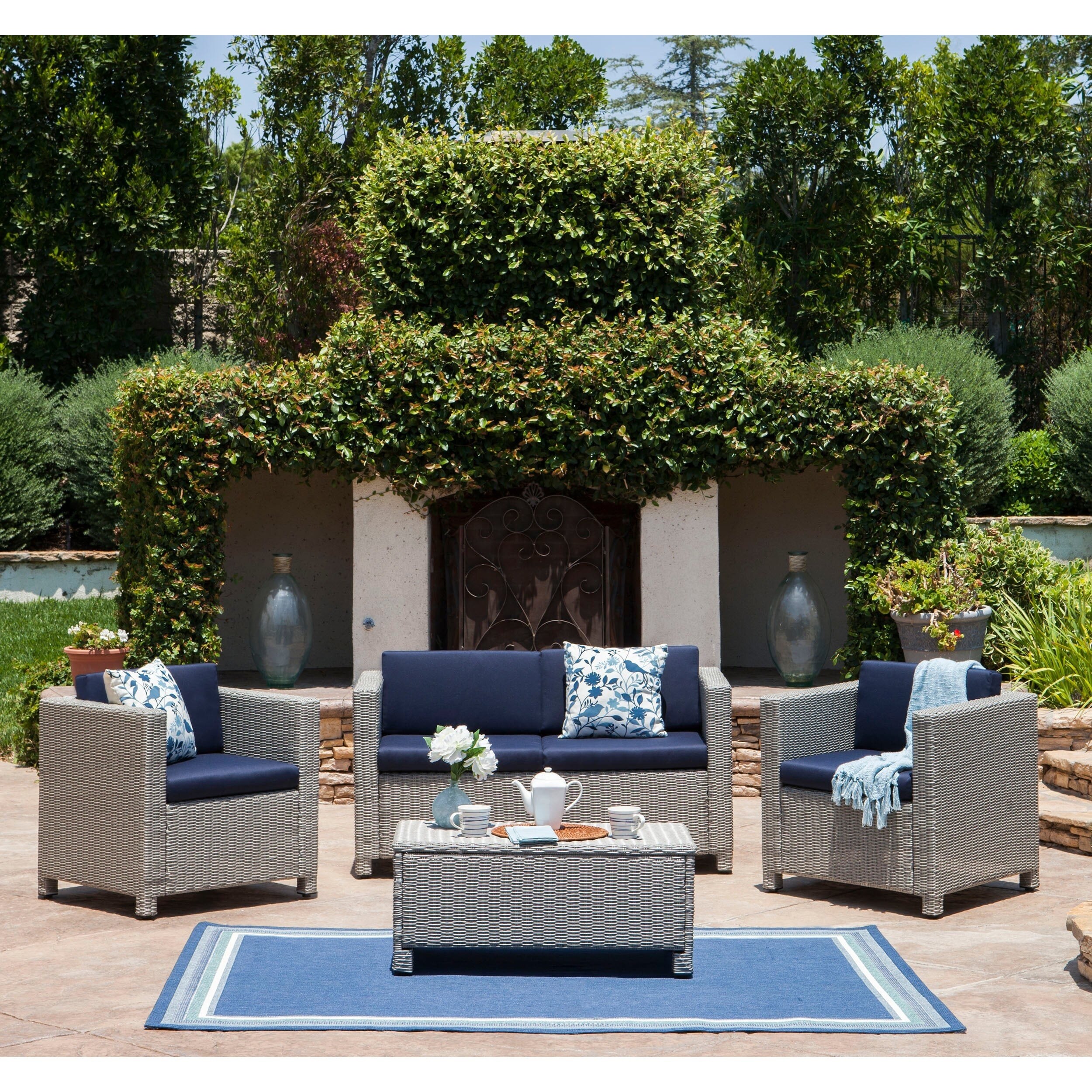 Shop Puerta Outdoor 4 Piece Sofa Set By Christopher Knight Home On Sale Overstock 6518668