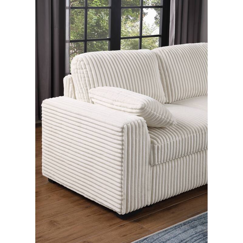 L-Shaped 5-Seat Couch with Pull Out Bed
