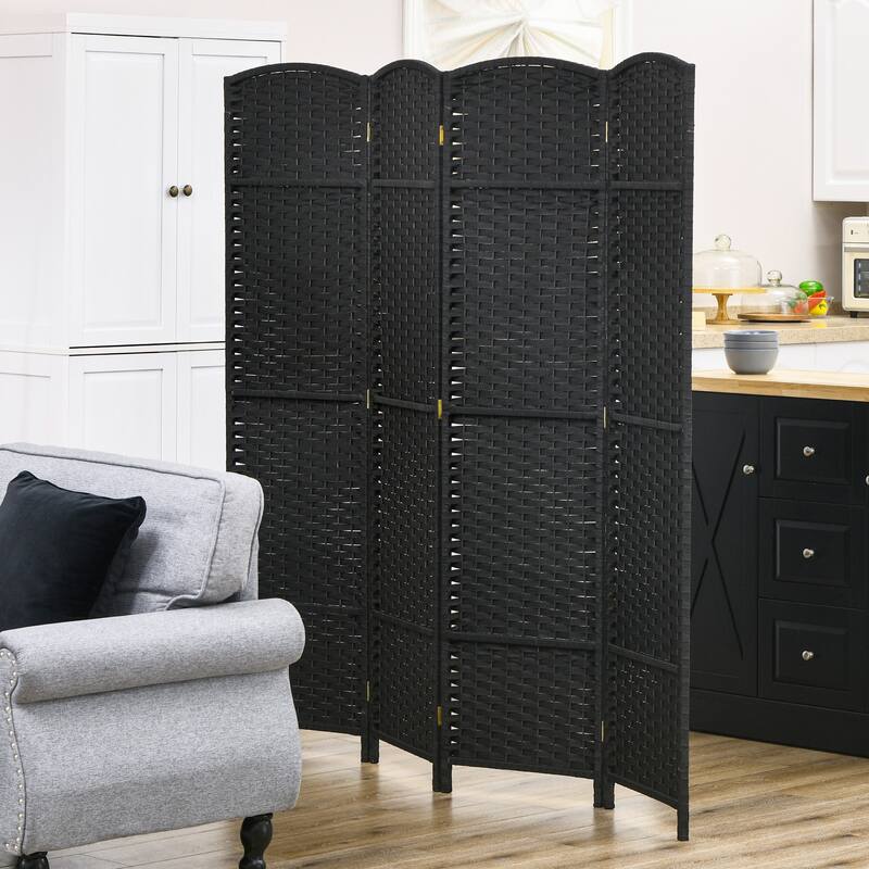 HOMCOM Room Divider, 4 Panel Folding Privacy Screen, 5.6' Tall Freestanding Partition