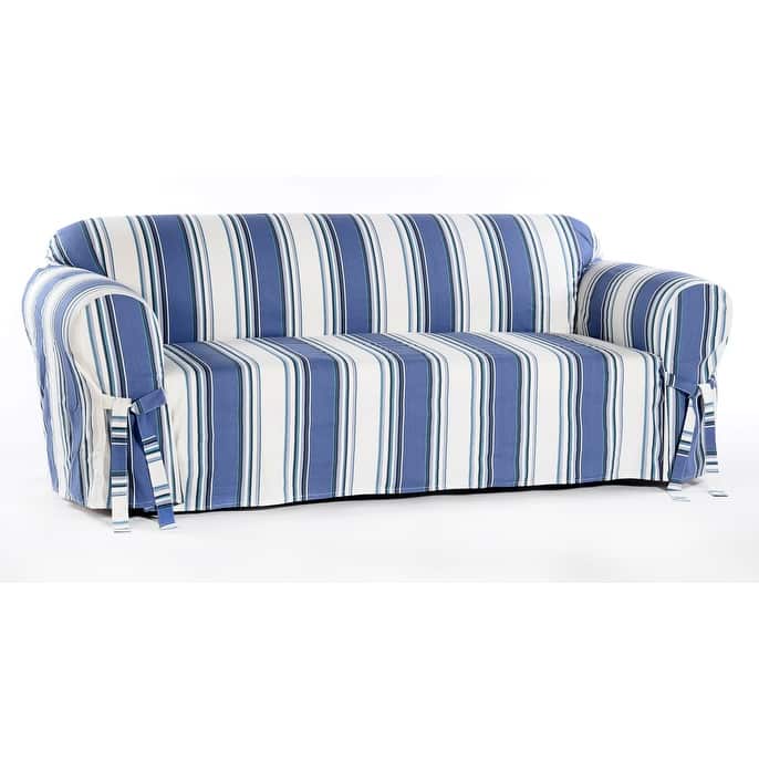Classic Slipcovers Classic Stripe Cotton Loveseat Slipcover