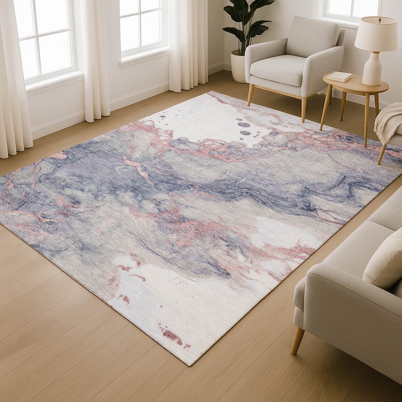 Premium Washable Super Soft Modern Crackle Mayfield Rug