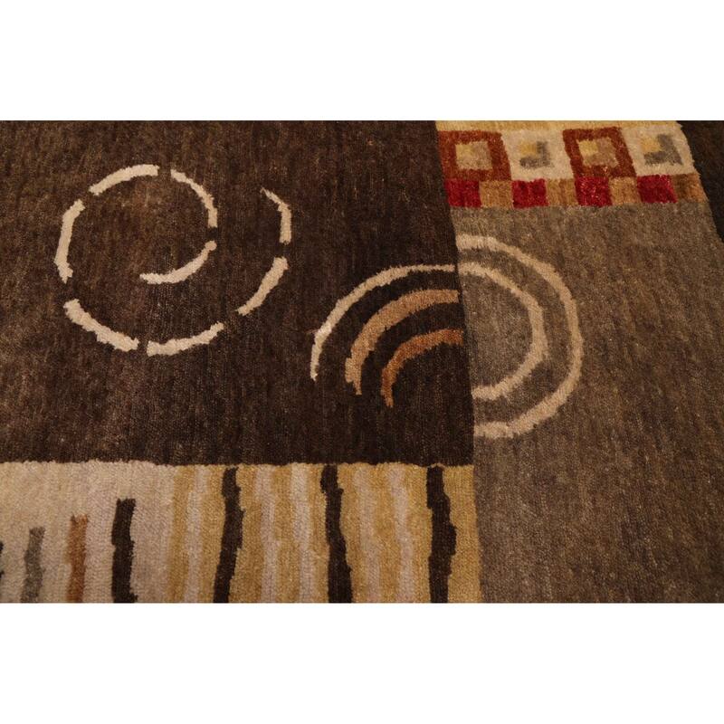 ECARPETGALLERY Hand-knotted Opulence Dark Brown Wool Rug - 2'6 x 9'10