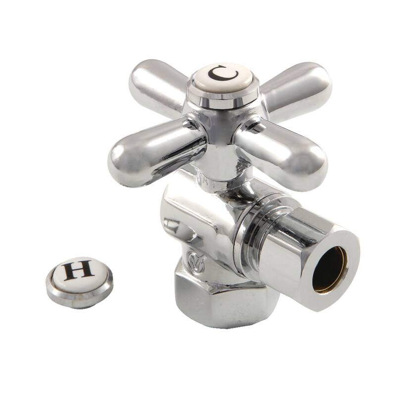 Kingston Brass Vintage 3/8-Inch IPS X 3/8-Inch OD Comp Quarter-Turn Angle Stop Valve - Polished Chrome