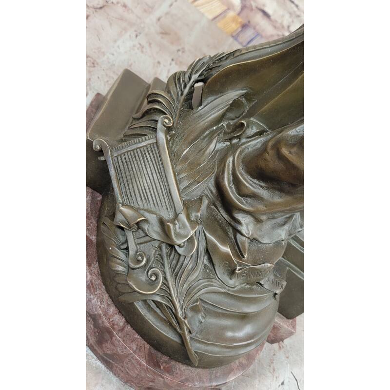 A Maiden Holding A Flower Souvenir By Charles Gounod Hand Made Bronze Sculpture