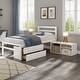 preview thumbnail 1 of 9, Concise Wood Platform Bed with Removable Storage Shelves, White Twin White - Twin