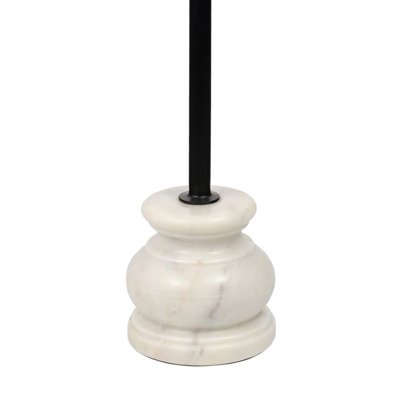 Colby 24.5" Wood & Metal End Table with Quatrefoil Top & Marble Base, By JONATHAN Y