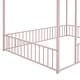 preview thumbnail 15 of 19, Full Size Metal Bed House Bed Frame with Fence for Kids