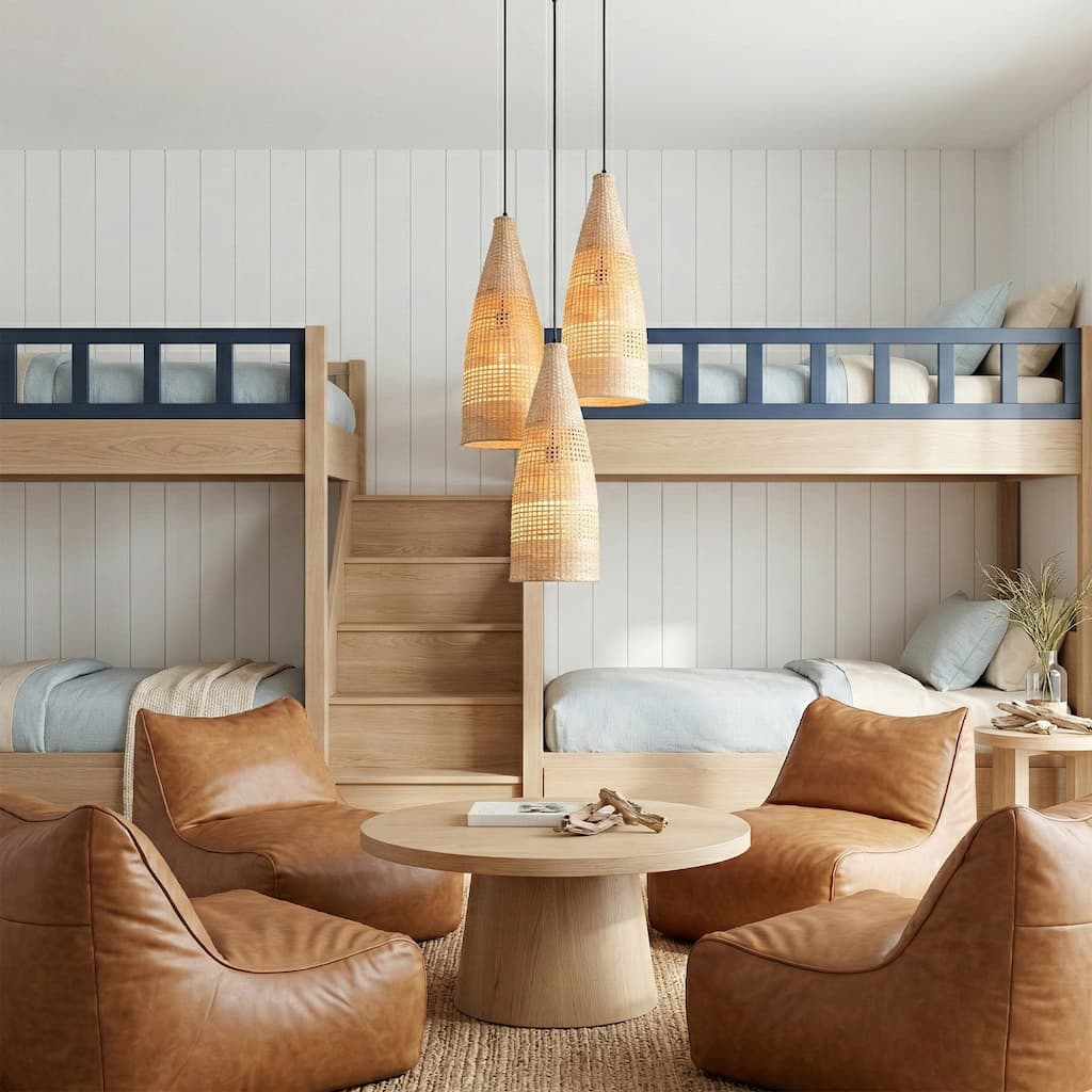 9" Coastal Woven Bamboo Bottle-Shaped Adjustable Chandelier Pendant Light