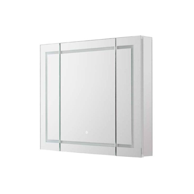 AQUADOM Royale Plus 40W Bathroom Led Lighted Medicine Cabinet Defogger, 3X LED Adjustable Magnifying Mirror, Electrical Outlets.