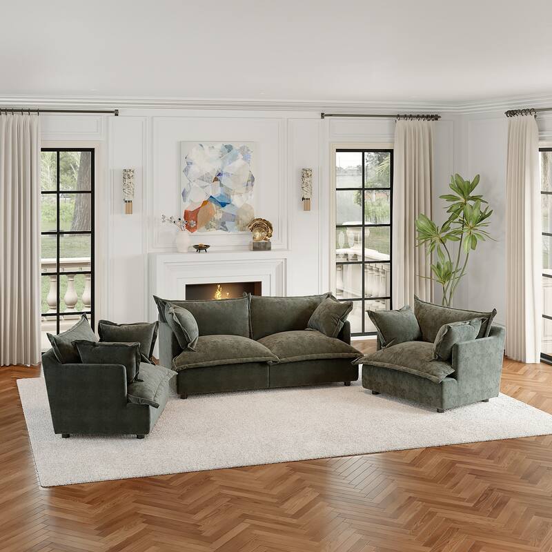 Cloud Chenille Upholstered Modular Sectional Sofa