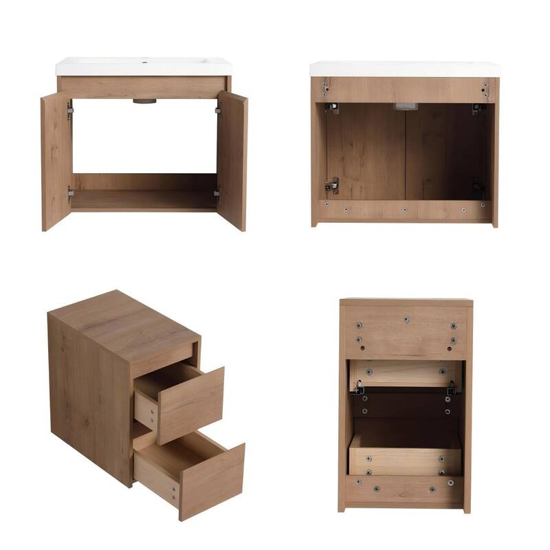 BNK 24''/36''/72'' Bathroom Vanity With Sink, Floating Bathroom Vanity with Soft Close Doors and Shelf