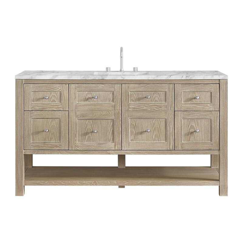 James Martin Vanities 330-V60S-3CAR Breckenridge 60" Free Standing - Whitewashed Oak