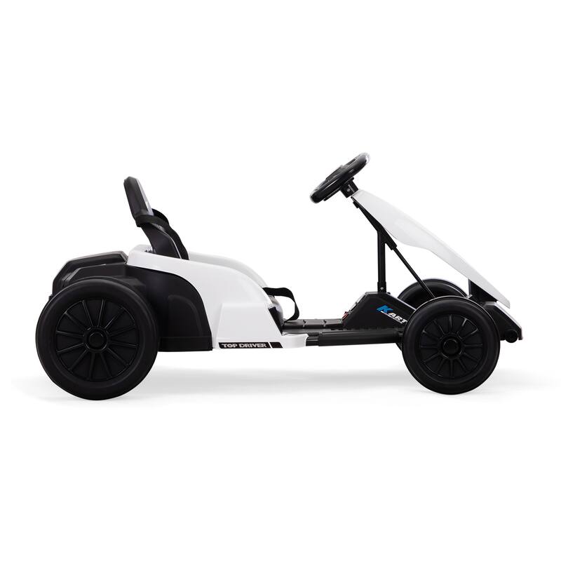 24V Electric Kids Go Kart with 8 mph Max Speed, Drift Function, Safety Gear, and Music, for Ages 4-16