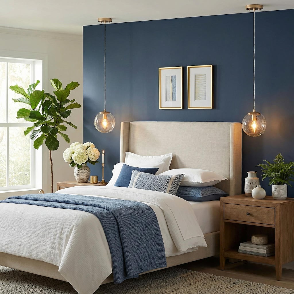 Koini Modern Farmhouse Mini Pendant Globe Glass Kitchen Bedroom Celing Light - 5.5 inches