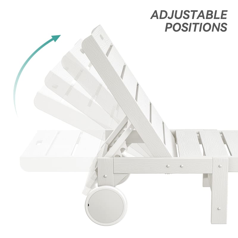 LUE BONA Outdoor Chaise Lounge Plastic Patio Chaise Lounge Chairs with Side Table