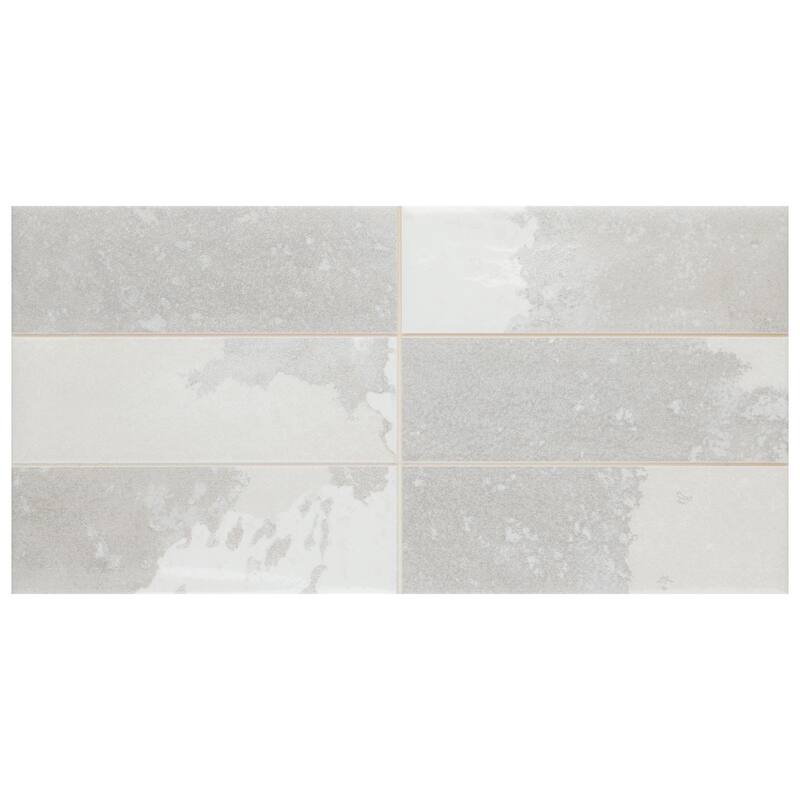 Merola Tile Kings Luxe Tradition Brick Silver 7-7/8" x 15-3/4" Ceramic Wall Tile