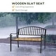 preview thumbnail 5 of 6, Outsunny 50" Garden Bench, Patio Loveseat with Antique Backrest, Wood Seat and Steel Frame