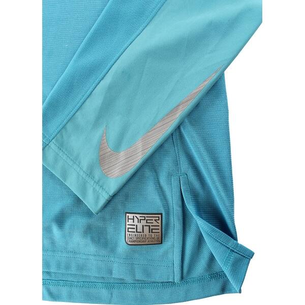 Shop Nike Men S Hyper Elite Hooded Shooter Basketball Shirt Blue