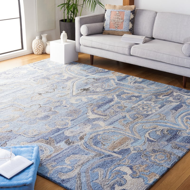 SAFAVIEH Handmade Marquee Nahla Rug - 8' x 10' - Blue/Grey
