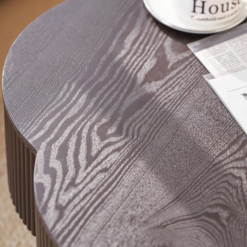 31.50"Modern Flower Shaped Coffee Table, Plum Blossom Shaped Coffee Table with Storage