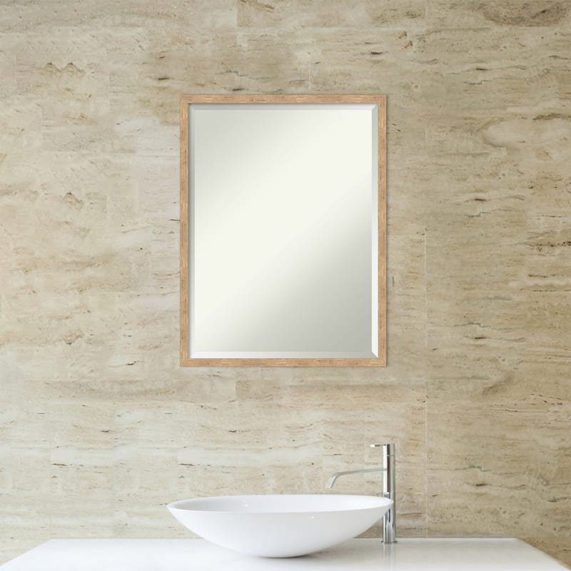 Imprint Beveled Wood Framed Bathroom Vanity Wall Mirror