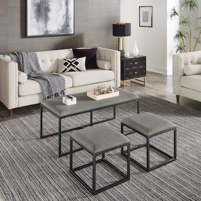 Gabin Coffee Table with Nesting Stools by iNSPIRE Q Modern