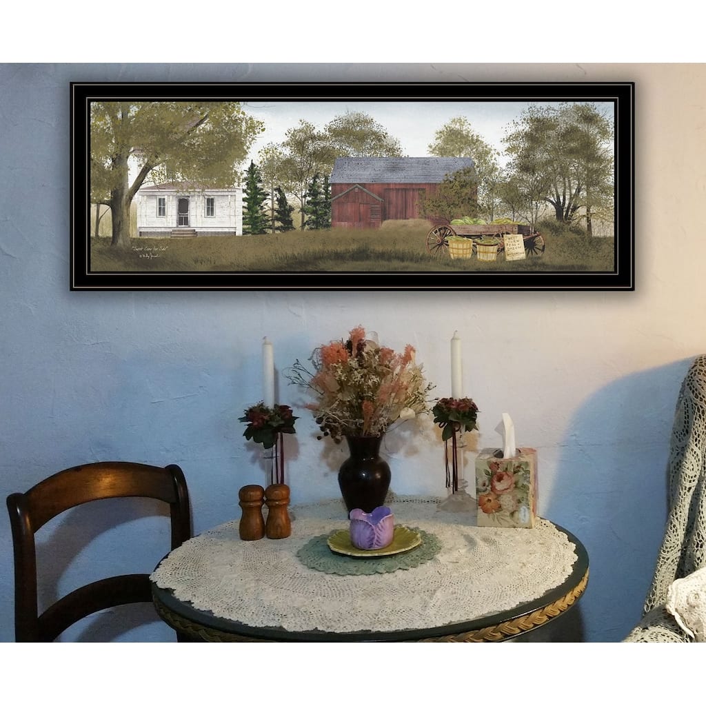 TrendyDecor4U Farmhouse "Sweet Corn For Sale" Framed Print Wall Art by Billy Jacobs - Earthtones
